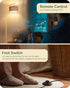 Dimmable Bulb, EDISHINE Rattan Arc Floor Lamp with Remote, Gold Farmhouse Standing Lamps for Living Room, Rattan