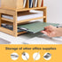Homde Bamboo Desk Organizer with 3-Tier File Holder, Adjustable Pen Holder, Natural Desktop Storage for Office Home