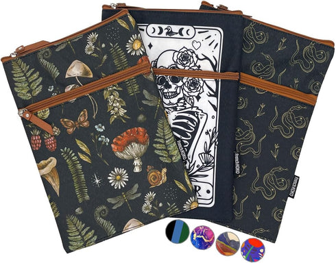 French KOKO 3-Piece Waterproof Book Sleeve Cover, Dark Academia Dragons Travel Bible Protector Gift