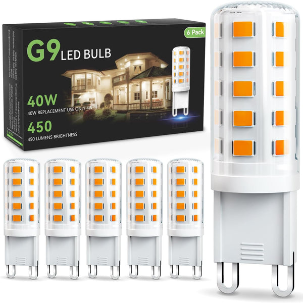 TJOY G9 LED Bulb 4W, 2700K Soft Warm White 6 Pack, Equivalent