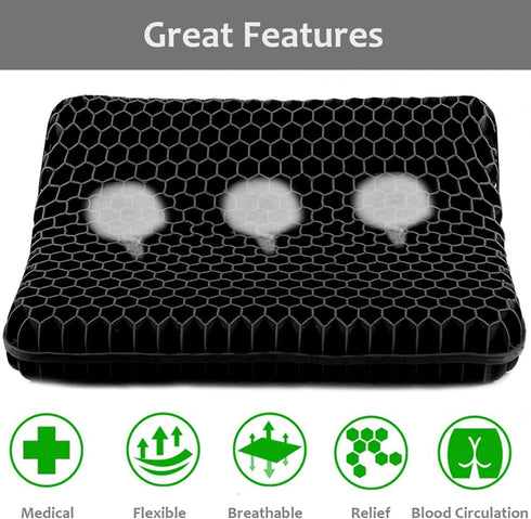 Helishy 20x20x1.9inch Gel Seat Cushion, Jumbo&Thick Gel Cushion Chair Pads with Non-Slip Cover for Home Office Car Seat