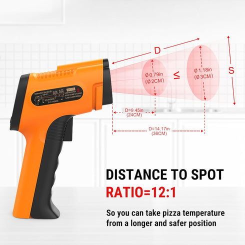 ThermoPro TP30 Infrared Thermometer Gun, Laser Temperature Gun for Cooking, HVAC, Adjustable Emissivity