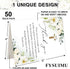 50 FYSUIMU Pcs Funeral Thank You Cards Bulk with Envelope Sticker Floral Sympathy Blank Note Cards White Flower Cross