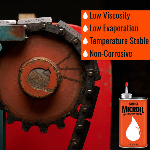 8 oz (MC081) Kroil Microil Precision Lubricant - Low Viscosity Drip Oil - Anti-Rust Lubricant for Clocks, Watches
