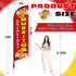HunnmingRe 15 ft Breakfast Burritos Feather Flag Kit Breakfast Burritos Sign Mexican Food Swooper Flag Banner