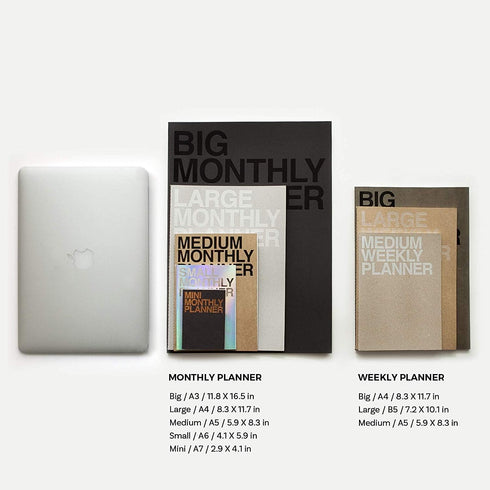 JSTORY Medium Monthly Planner, Undated, Year Round, Eco Friendly, A5, 16 Months, 150 GSM, 18 Sheets