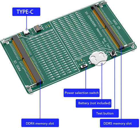 Naroote DDR4 DDR5 2 1 Memory Tester, in RAM Diagnostic Analyzer with LED Light Indicator for Laptop Desktop Server