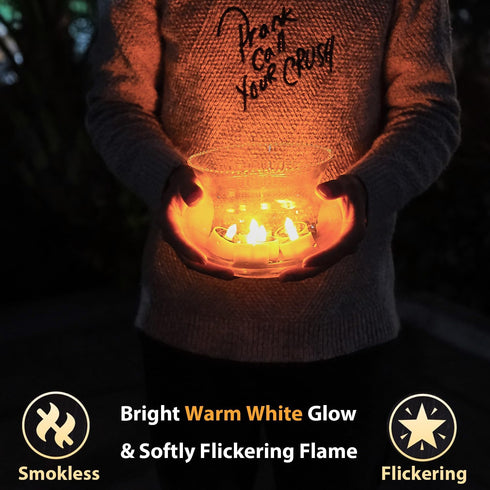 TWINKVILLA 8pcs Solar Tea Lights Outdoor Waterproof, Rechargeable Dusk to Dawn Little Solar Votive Candles, Flameless