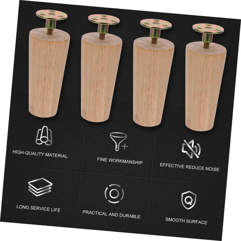 4sets NUOBESTY Nordic Style Solid Wood Furniture Legs of Replacement Feet for Sofa Cabinet Table and Tv Stand