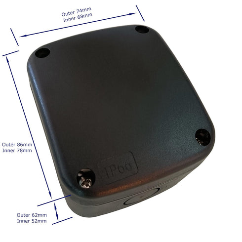 IP66 Outdoor Weatherproof Universal Electronics Enclosure, Black Junction Box, 3.3"X2.9"X2.3" Small