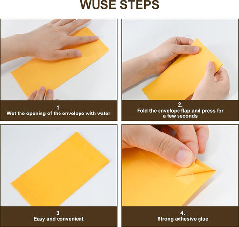 ESSENTIAL #7 Cash Envelopes 100 Piece, 3.5" x 6.7" with Gummed Flap, Small Parts Envelope for Home and Office Use