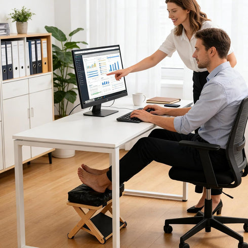 Generic Foot Rest Under Desk, Small Wooden Footstool, Double Layer Ergonomic Foot Stool, Footrest for Under Desk at