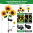 3 Pack 9 800mAh 12H IP65 Solar Flowers Outdoor Waterproof: Silk Sunflower Solar Lights with Battery Runtime - Auto