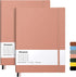 B5 College Ruled Notebooks, 2 Pack, 376 Numbered Pages, 100gsm Thick Lined Paper, Soft PU Leather Cover, 7.6 x 10 inch,