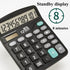 M&G 12 Digit Desk Calculator with Large LCD Display, Dual Solar Power and Battery, Big Button for Office (Black)
