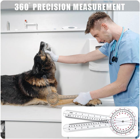 Goniometer 12 Inch, Transparent Orthopedic Angle Ruler for Physical Therapy and Body Measuring