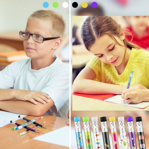 Woanger 72 Pcs Welcome Back to School Pencils, Fun Kindergarten Mini Pencils with Erasers for Kids