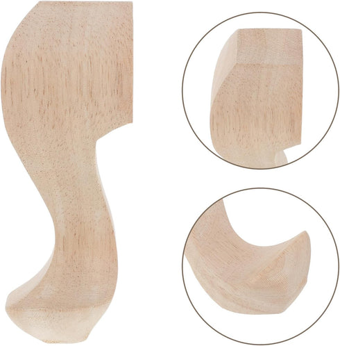 4pcs Solid Wood Furniture Legs with Intricate Carved Design European Style Replacement Feet for Coffee Table Cabinet