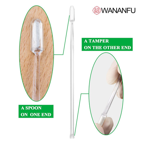 WANANFU Capsule Filling Kit - 6 Units Micro Lab Spoon with Tamper for Filling Gelatin or Vegan Empty Capsules Size 000,