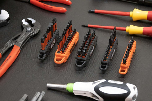 Screwdriver Magnetizer Bit Holder Organizer, 10-Hole Magnetizer/Demagnetizer with Carabiner
