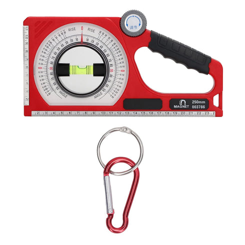 Engineering Inclinometer, Portable Universal Slope Measuring Ruler with Dual Scale Rotary Pitch Finder