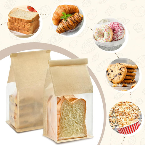 50 11 5.1 3.9 Inches Packaging Ohuimrt PCS Bread Bags for Homemade Breads, x x Bakery Bags with Tin Tie Tab Lock