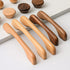 KOVNISE 2 128mm) PCS Cabinet Pulls Solid Wood Dark Walnut Pulls Beech Original Wood Color Simple Modern Style