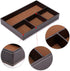 BTSKY 4 Slots Desk Drawer Organizer, PU Leather Divider for Office Desk Supplies, Multi-Purpose Storage Tray (Brown)