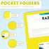 RAZCC 50 Pack Two Pocket Folders, Yellow, Fit Letter Size Paper for School Office Business Home