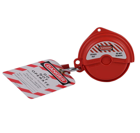 TF-480 Rotating Gate Valve Lockout, Red ABS Material, for 1''-3'' Valve Handle Diameters