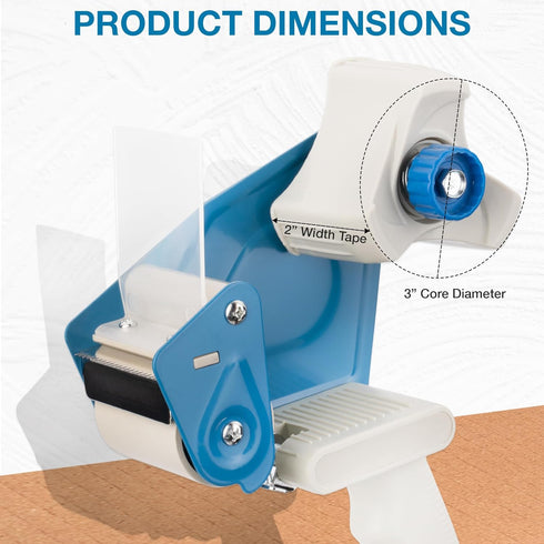 Perco Packing Tape Dispenser Gun for Easy and Efficient Packaging and Storage - Fits 1.88-Inch Tape Rolls, 3-Inch Inner Paper Core - Blue | Ideal for Retail, Home, Office, and Crafting Applications by Perco