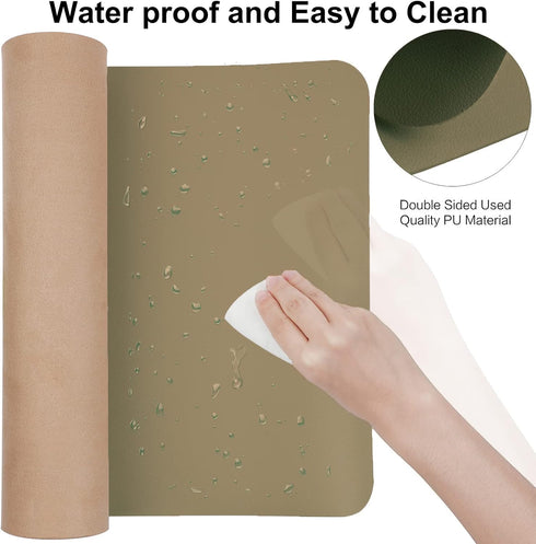 Boutilon Leather Mouse Pad, Extended Non-Slip Desk Pad for Keyboard and Mouse, 35"x 17"