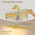 16.54 Inch 3 Dimmable Joossnwell Touch Control Picture Light, Gold Rechargeable Battery Wall Sconce, Magnetic CCT Art