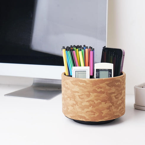 Holder,360 Holder,4 Organizer(1-Camouflage Round Leather Art Supply Organizer,Remote Control Degree