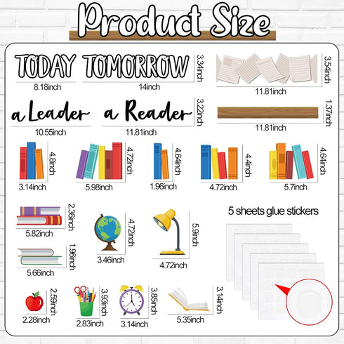 Set Set Qilery Bookshelf Bulletin Board Today a Reader Tomorrow a Leader Motivational Classroom Decor Reading Library