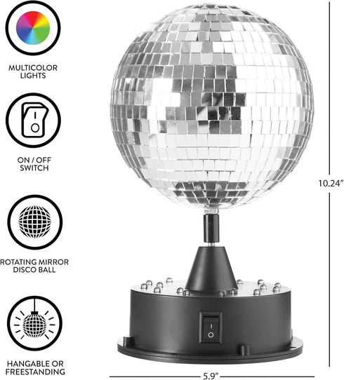 CZTGNMI LED Disco Ball Table Lamp Rotating Mirror | Color-Changing Indoor Party Essential