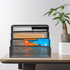 Operitacx Metal Letter Magazine Tray, Black Desk Holder with Folder Slots for Paper Document Organization