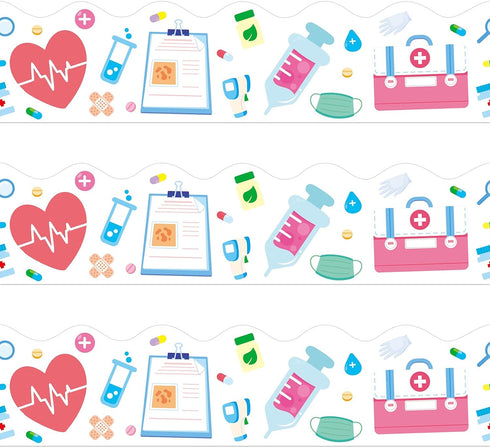 MADOO CITRUS 72 Feet Nurse Healthcare Workers Bulletin Board Borders for Nurse Day Party