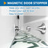 Magnetic Door Stop, Stainless Steel Holder, Brushed Satin Nickel Doorstop with Double-Sided Adhesive Tape