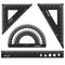 Honagu Triangular Ruler Set, 4 Pieces Aluminum Alloy Ruler, Metal Drafting Ruler for Students, Engineers, Office