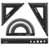 Honagu Triangular Ruler Set, 4 Pieces Aluminum Alloy Ruler, Metal Drafting Ruler for Students, Engineers, Office