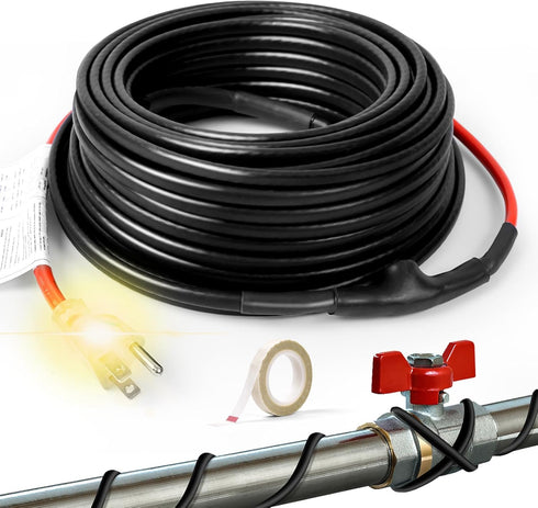 HEATIT JHSF 9ft Self-Regulating Heating Cable for Pipe Freeze Protection, Energy-Saving Heat Tape for Metal and Plastic