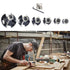 6PCS Set 6 3/8" 1/4 2-in-1 Trimming Roundover Router Bit with Extra Guide Bearings, Shank Carbide Edge Forming Bits