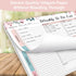 Weekly Desk Planner Pad, 8.5"×11", 52 Undated Tear Off Sheets, Spiral Binding, Pink, Organizer for Work, School, Home