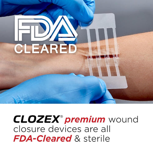 Clozex 2 2 Inches Emergency Laceration Closures - Repair Wounds Without Stitches, FSA HSA Eligible Skin Closure Device