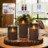 Set 3, Homemory Flameless Candles of Grey Acrylic LED Candles Upgraded Realistic Battery Operated Flames with Remote