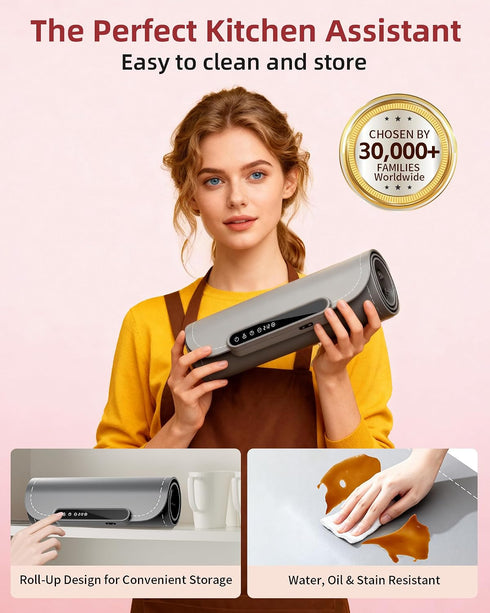 7 8 Warming Mat for Food, Upgraded Fast-Heating Electric Warming Tray with Temp Levels & Timers, Buffet Raised Feet
