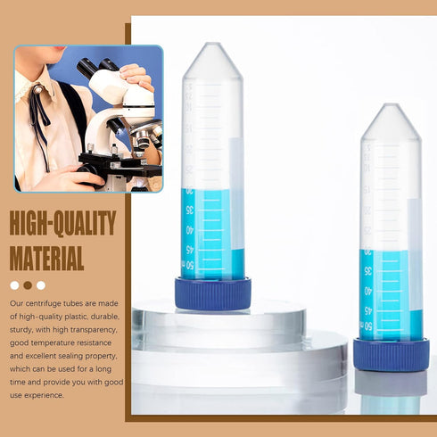 28 Well Plastic Test Tube Stand Rack, Detachable Centrifuge Tube Rack + 25Pcs 50ml Flat Bottom Tubes