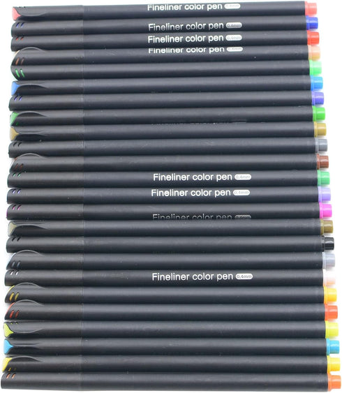 YIKANGHENG 24 Pcs 24 Colors Fine Point Line Drawing Pens, 0.4mm for Painting, School and Office Supplies