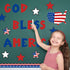 Whaline 60Pcs 4th of July Bulletin Board Decorations, God Bless America Patriotic Cut-Outs for School Decor